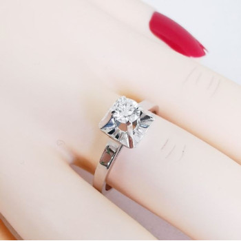 Bague Solitaire Diamants 0.26 ct Or Blanc 750 - 18 carats (Bijou Occasion)
