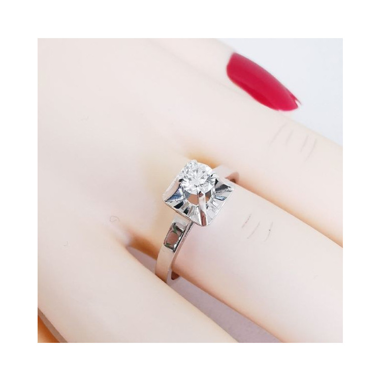 Bague Solitaire Diamants 0.26 ct Or Blanc 750 - 18 carats (Bijou Occasion)