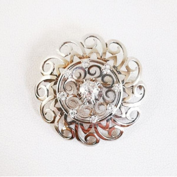 Broche Ancienne Diamants Or Blanc 750 - 18 carats (Bijou Occasion)