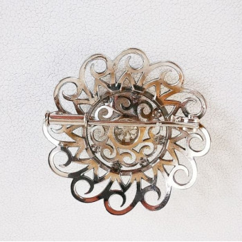 Broche Ancienne Diamants Or Blanc 750 - 18 carats (Bijou Occasion)