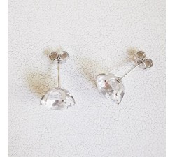 Boucles d'oreilles Puces Oxydes de Zirconium Or Blanc 750 - 18 carats