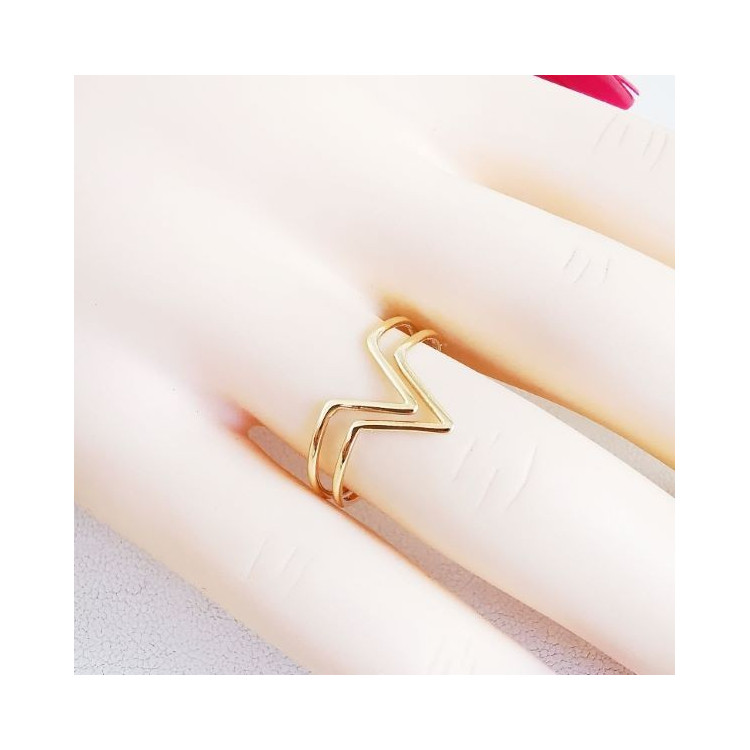 Bague V (double) Or Jaune 750 - 18 carats
