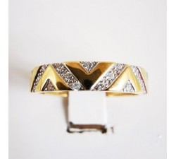 Demi Alliance Diamants Design Géométrique Or Jaune 18 carats