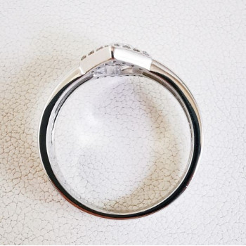 Bague Géométrique Diamants Or Blanc 750 - 18 carats