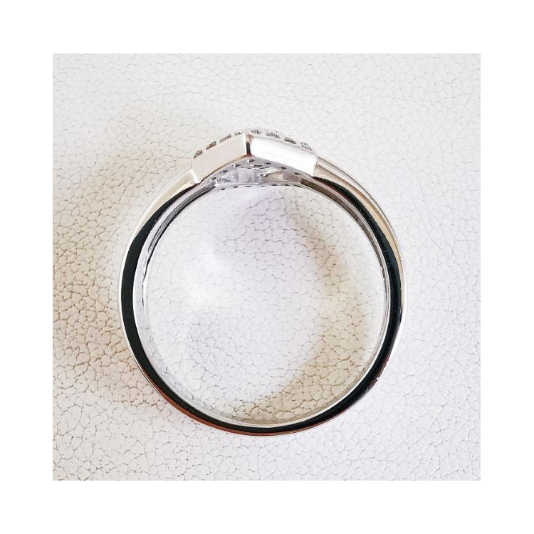 Bague Géométrique Diamants Or Blanc 750 - 18 carats