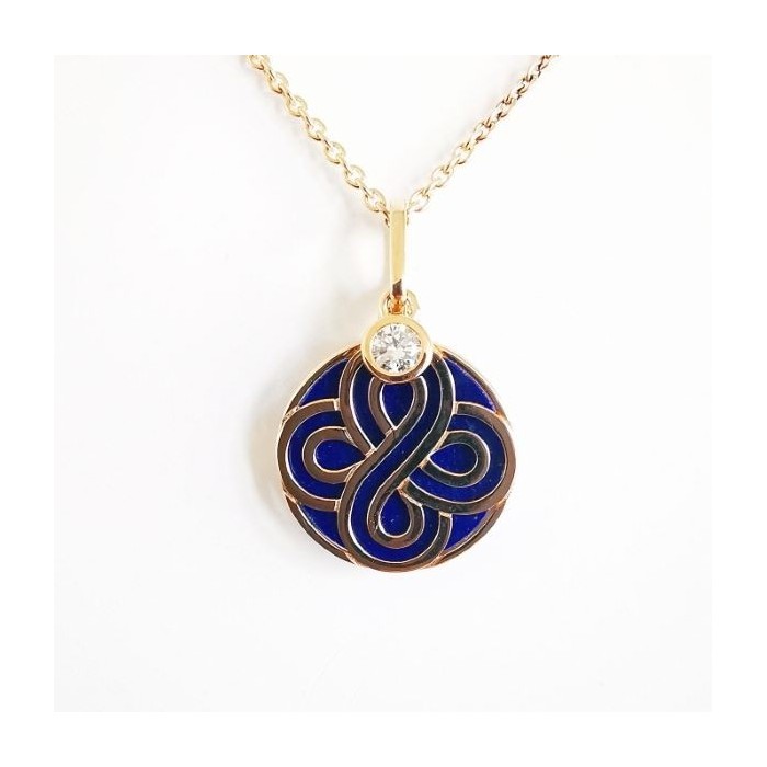 Collier Chance Lapis Lazuli Or Rose 750 - 18 carats