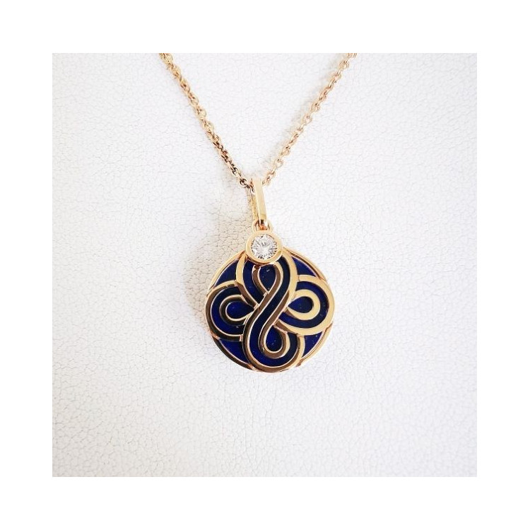 Collier Chance Lapis Lazuli Or Rose 750 - 18 carats