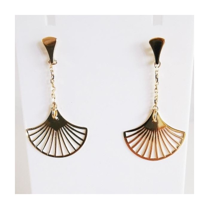 Boucles d'oreilles Eventail Or Jaune 750 - 18 carats