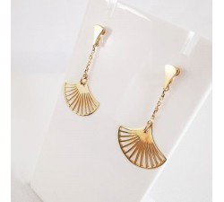 Boucles d'oreilles Eventail Or Jaune 750 - 18 carats