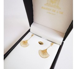 Boucles d'oreilles Eventail Or Jaune 750 - 18 carats