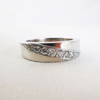 Bague Diamants Or Blanc 750 - 18 carats (Bijou Occasion)