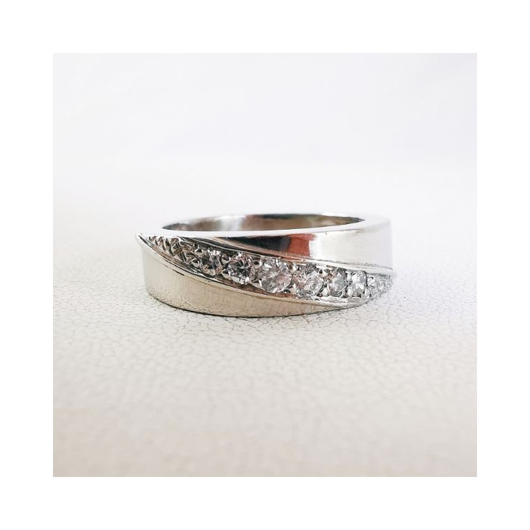 Bague Diamants Or Blanc 750 - 18 carats (Bijou Occasion)