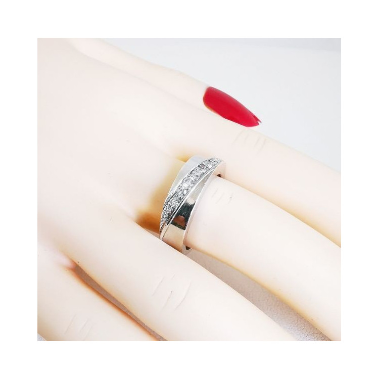 Bague Diamants Or Blanc 750 - 18 carats (Bijou Occasion)