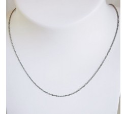 Chaîne 40 cm Or Blanc 750 - 18 carats Maille Forçat Rond