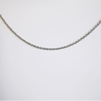 Chaîne 40 cm Or Blanc 750 - 18 carats Maille Forçat Rond 1.85 grammes