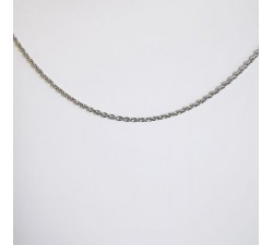 Chaîne 40 cm Or Blanc 750 - 18 carats Maille Forçat Rond