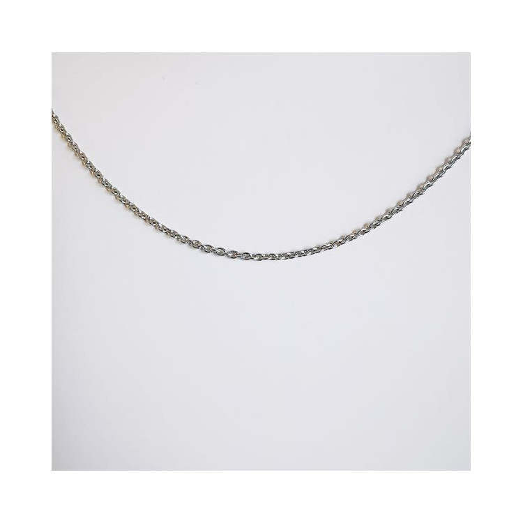 Chaîne 40 cm Or Blanc 750 - 18 carats Maille Forçat Rond 1.85 grammes