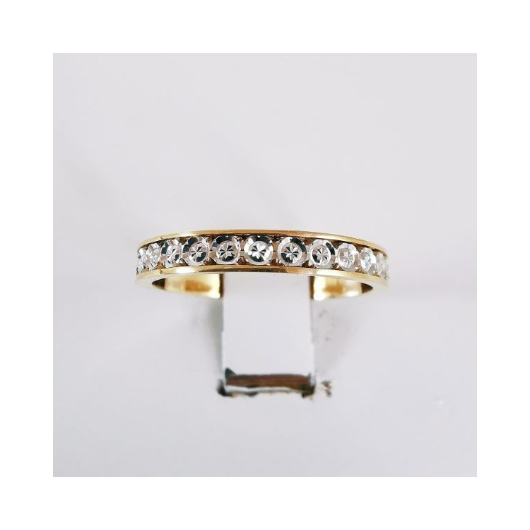 Alliance Effet Diamanté Bicolore Or 750  - 18 carats