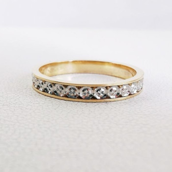 Alliance Effet Diamanté Bicolore Or 750  - 18 carats