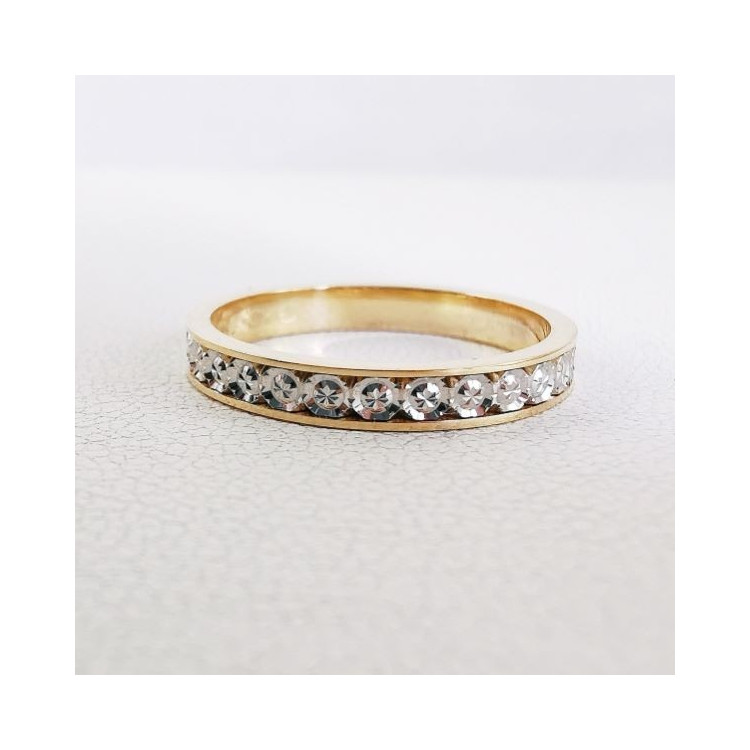 Alliance Effet Diamanté Bicolore Or 750  - 18 carats