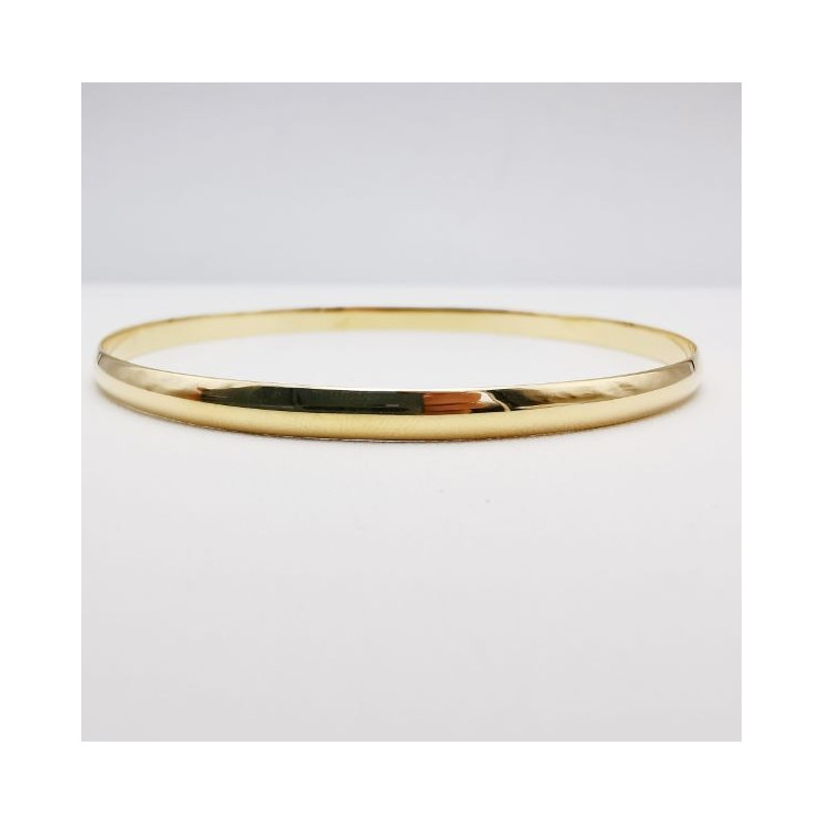 Bracelet Jonc Massif largeur 4 mm Or Jaune 750 - 18 carats