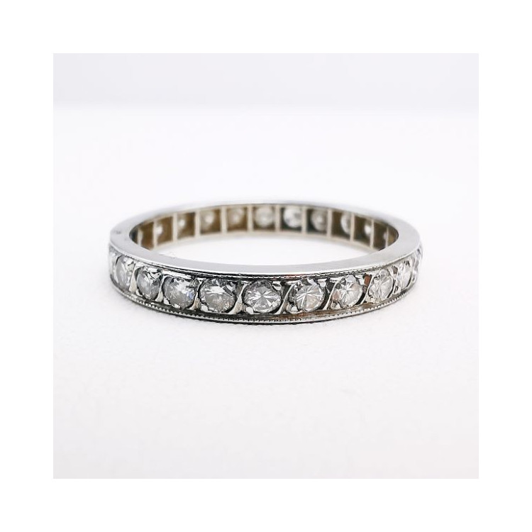 Alliance Tour Complet Diamants Or Blanc 750 - 18 carats (Bijou Occasion)