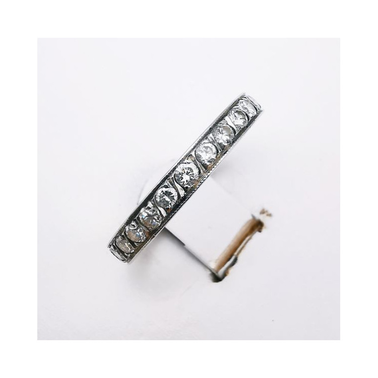 Alliance Tour Complet Diamants Or Blanc 750 - 18 carats (Bijou Occasion)