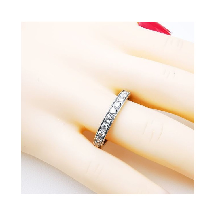 Alliance Tour Complet Diamants Or Blanc 750 - 18 carats (Bijou Occasion)