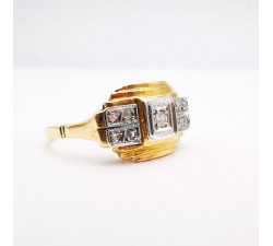 Bague des Années 30 Diamants Or Jaune 750 - 18 carats (Bijou Occasion)
