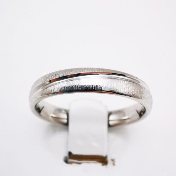 Alliance Brossée Entrecroisée Or Blanc 750 - 18 carats