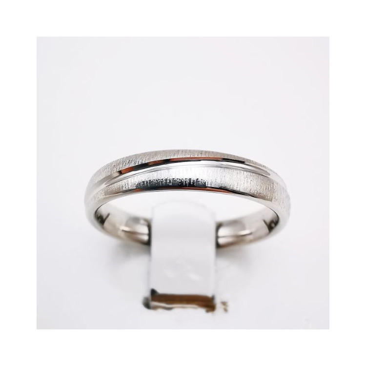 Alliance Brossée Entrecroisée Or Blanc 750 - 18 carats