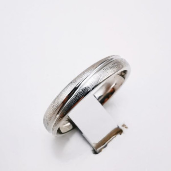 Alliance Brossée Entrecroisée Or Blanc 750 - 18 carats
