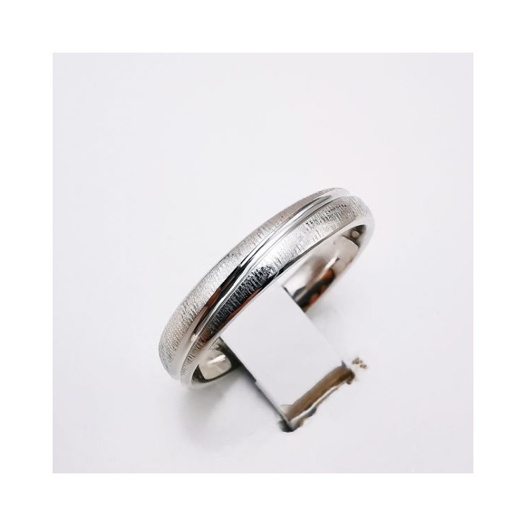 Alliance Brossée Entrecroisée Or Blanc 750 - 18 carats