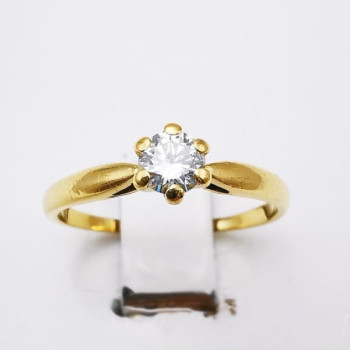 Bague Solitaire Diamant 0.24 ct Or Jaune 750 - 18 carats (Bijou d'Occasion)