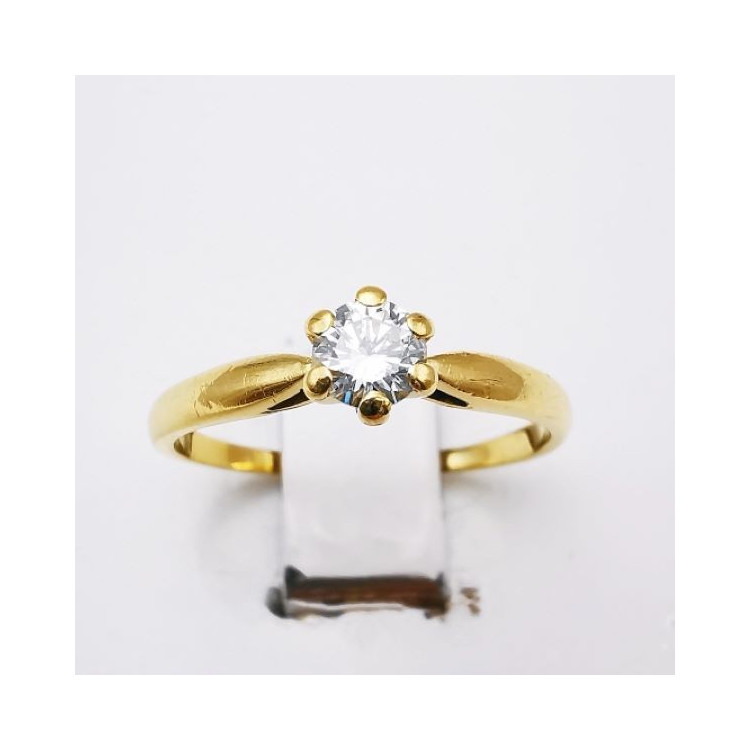 Bague Solitaire Diamant 0.24 ct Or Jaune 750 - 18 carats (Bijou d'Occasion)