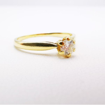 Bague Solitaire Diamant 0.24 ct Or Jaune 750 - 18 carats (Bijou d'Occasion)