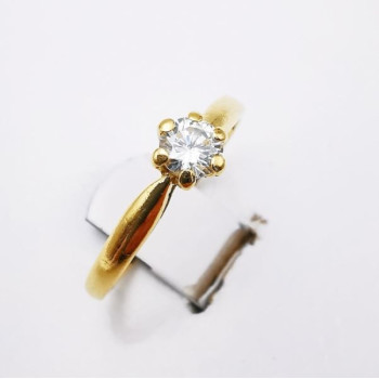 Bague Solitaire Diamant 0.24 ct Or Jaune 750 - 18 carats (Bijou d'Occasion)