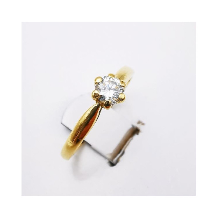Bague Solitaire Diamant 0.24 ct Or Jaune 750 - 18 carats (Bijou d'Occasion)