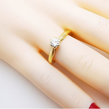Bague Solitaire Diamant 0.24 ct Or Jaune 750 - 18 carats (Bijou d'Occasion)