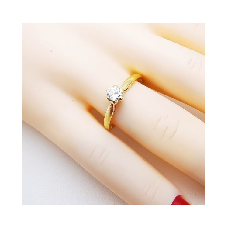 Bague Solitaire Diamant 0.24 ct Or Jaune 750 - 18 carats (Bijou d'Occasion)
