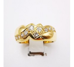 Bague Diamants Or Jaune 750 - 18 carats (Bijou d'Occasion)
