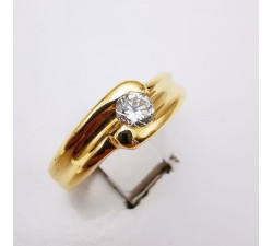 Bague Solitaire Diamant 0.24 carat Or Jaune 750 - 18 carats (Bijou d'Occasion)