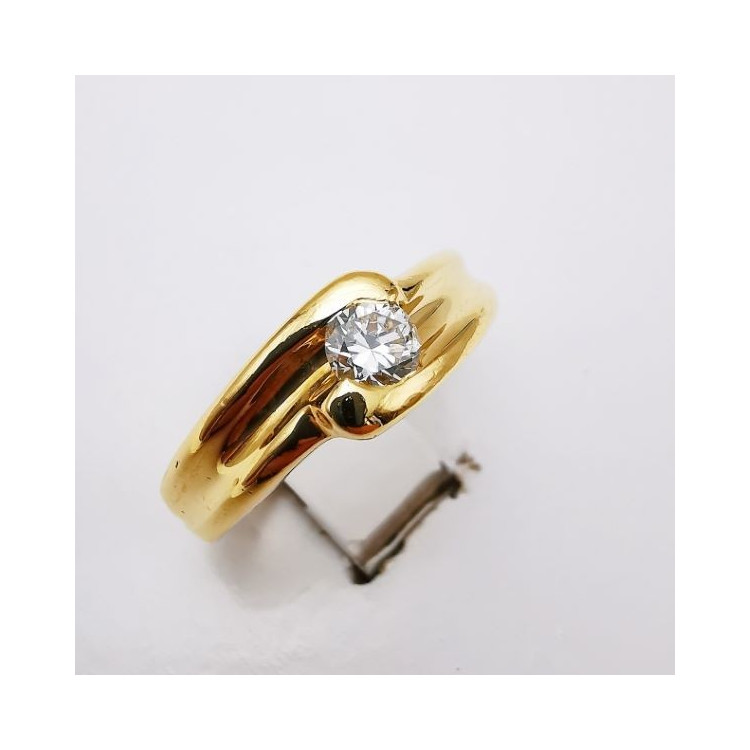 Bague Solitaire Diamant 0.24 ct Or Jaune 750 - 18 carats (Bijou d'Occasion)