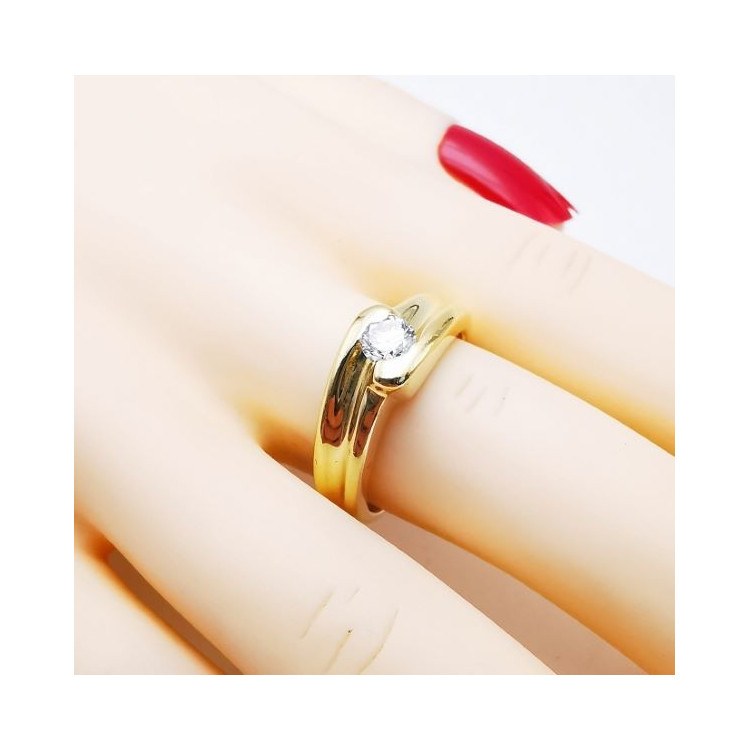 Bague Solitaire Diamant 0.24 ct Or Jaune 750 - 18 carats (Bijou d'Occasion)