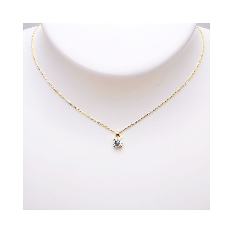 Collier Oxyde de Zirconium Or Jaune 750 - 18 carats