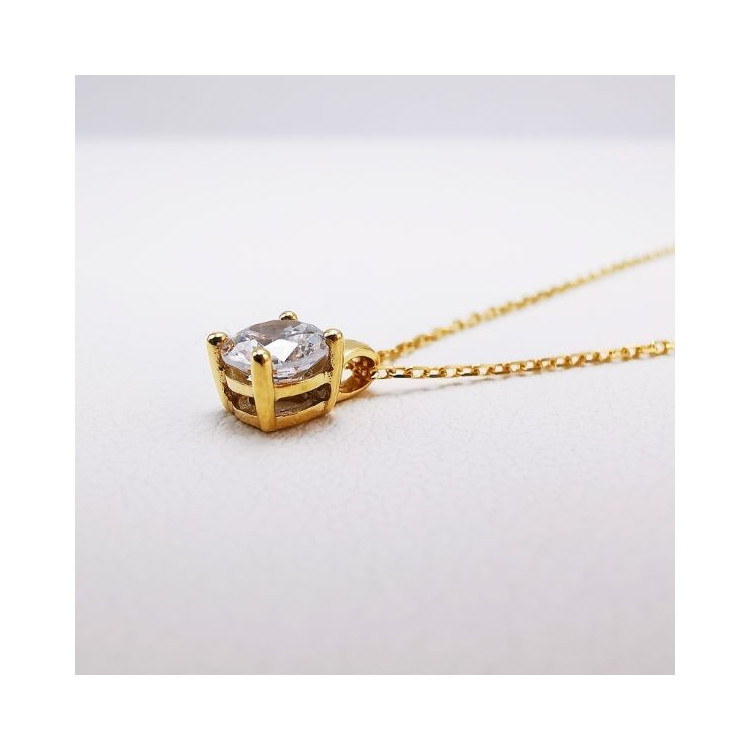Collier Oxyde de Zirconium Or Jaune 750 - 18 carats