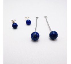 Boucles d'Oreilles Pendantes Lapis Lazuli Argent