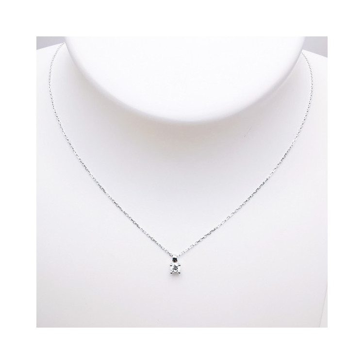 Collier Oxyde de Zirconium Or Blanc 750 - 18 carats