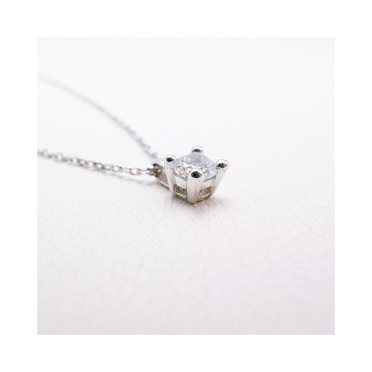 Collier Oxyde de Zirconium Or Blanc 750 - 18 carats