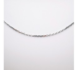 Chaîne 50 cm Or blanc 750 - 18 carats Maille Forçat